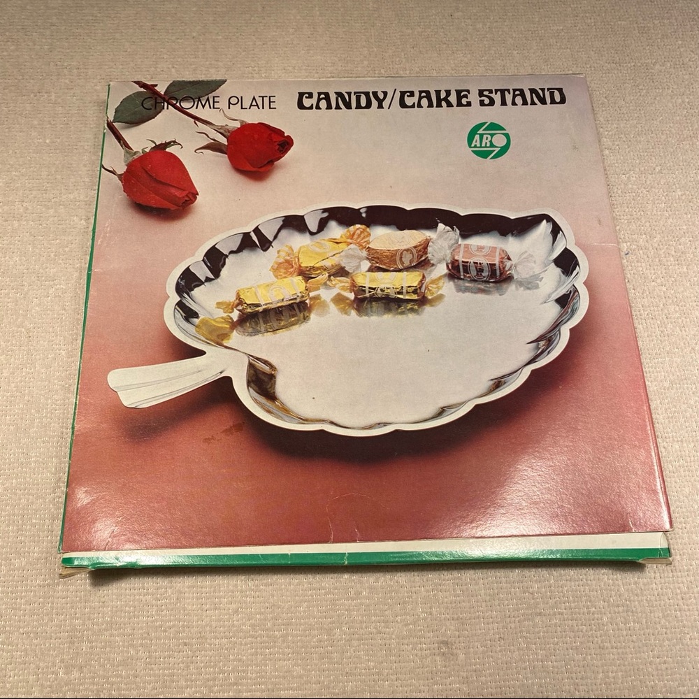 NIB Vintage Chrome Plate Candy Dish